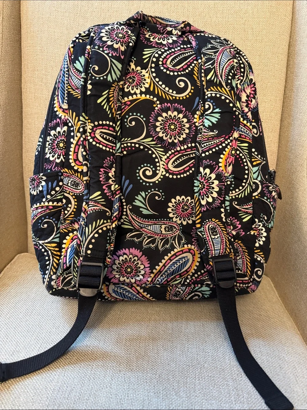 Vera Bradley Black Floral Paisley Backpack